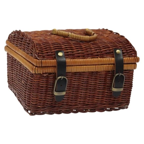 GIVENCHY Hand Bag Raffia Brown Auth BD1504 - Picture 1 of 16